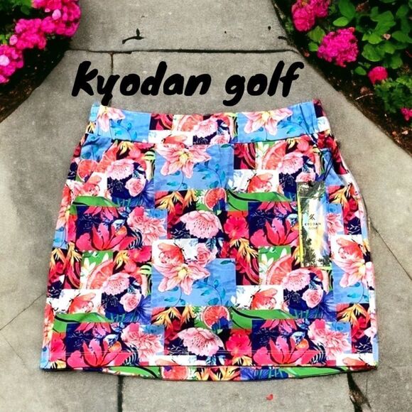 KYODAN NWT WOMENS GOLF OUTDOOR AVTIVE WEAR SKORT SKIRT SUMMER MIX COLORFUL - Picture 1 of 9